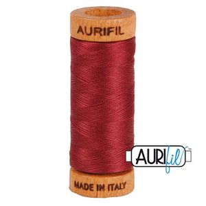 Aurifil, Cotton Mako Thread, 80wt, 280m, 1080-2460, CARK CARMINE
