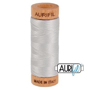 Aurifil 1080-2615 Cotton Mako Thread, 80wt 280m ALUMINUM