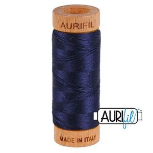 Aurifil 1080-2785 Cotton Mako Thread, 80wt 280m VERY DARK NAVY
