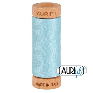 Aurifil 1080-2805 Cotton Mako Thread, 80wt 280m LIGHT GRAY TURQUOISE
