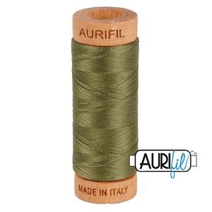 Aurifil 1080-2905 Cotton Mako Thread, 80wt 280m ARMY GREEN