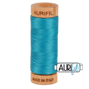 Aurifil 1080-4182 Cotton Mako Thread, 80wt 280m DARK TURQUOISE