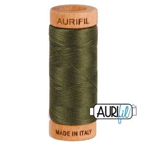 Aurifil, Cotton Mako Thread, 80wt, 280m, 1080-5012, DARK GREEN