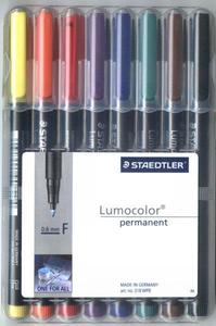 Staedler 318WP8 Lumocolor Permanent Fine Point Pens with Case