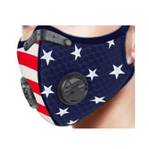 Jansan JS-8147 Sport Face Mask with 1 Filter, American Flag Pattern