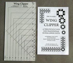 99186: Studio 180 Design DT07 Wing Clipper Trim Down Tool Ruler Template for Flying Geese Quilts, Ruler size: 5½” x 10½