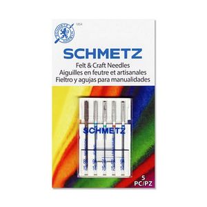 Schmetz 1854 Felt & Craft Needles Combo Pack: (Contains Super NonStick 80/12; Jeans 90/14; Universal 70/10, 80/12, 90/14 Needles)