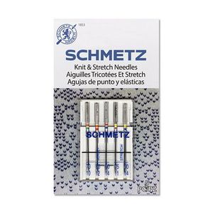 Schmetz 1853 Knit & Stretch Needles Combo Pack: (Contains Jersey 70/10, 80/12, 90/14; Stretch 75/11, 90/14 Needles)