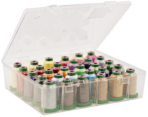 99219: Exquisite 30 Spool Storage Box Combo Special With Your Choice of 30 Colors 40wt Poly Embroidery Thread Mini King Cones