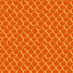 Blank Quilting Points of Hue 9989-33 Orange Scallop Geo