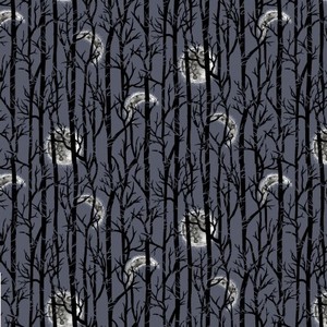 Studio E Fabrics SEF5726-97 SPOOKY NIGHT - MOONLIGHT TREES