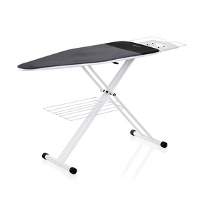 Reliable, 220IB, Large, Home Ironing Table, 19 x 47", Height Adjustment, Garment Tray, Iron Rest, 21Lb, White Metal Finish, Italy