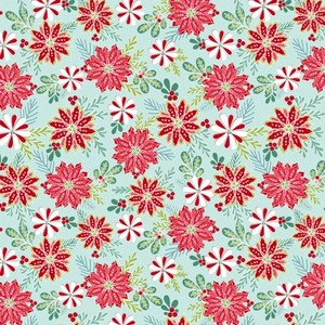 EE Schenck Heart & Home CON10323-04 CHRISTMAS FLORAL - LT TEAL