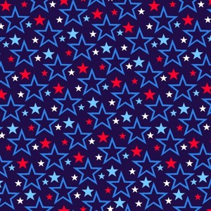 EE Schenck Stars & Stripes Forever SEF5831-78 Tossed Stars Dk Blue