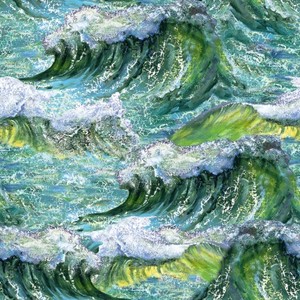 3 Wishes Fabric Call of the Sea 3WI17991-MLT-CTN-D Waves Multi