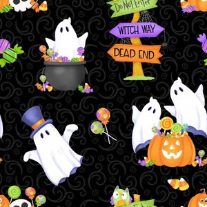 EE Schenck Glow Ghost HEG9607G-99	Tossed Ghosts, Pumpkins and Candy - Glow in the Dark
