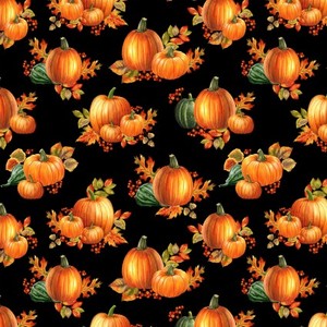EE Schenck Autumn Elegance BEN1669M-12 Pumpkin Allover Black