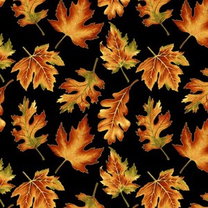 EE Schenck Autumn Elegance BEN1670M-12 Leaf Allover Black