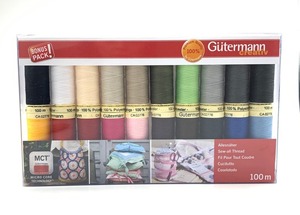 Gutermann, Thread, 50, Cotton, 100m, Basic Colors, 20 Spools