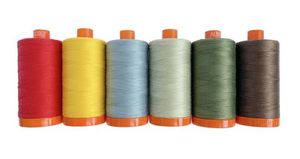 Color Builder WATER LILY Aurifil Thread Set 3 Lg Spools 1422 yds ea 50 wt  Cotton