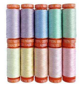 Aurifil, TP50UP10, Tula Pink, Unicorn Poop Thread Set, Vintage color thread, 10 Spool, 220 yards each