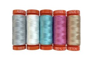 Aurifil, SA50JIQ5, Sarah Ashford, Jump into Quilting, Thread Set, Vintage color thread, 5 Small Spool, 50wt