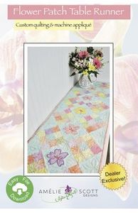 Amelie Scott Designs, ASD235, Flower Patch, Runner, ITH, Machine, Embroidery