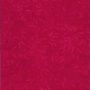Batik Textiles 0107– Deep Scarlet Red Leaf Branches Designer Palette Print