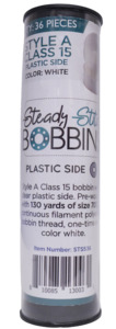 DIME, STS536, Steady Stitch, Style A, Class 15, Plastic Side, 36/tube, Color, White