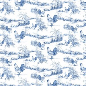 Wilmington Prints Home to Roost 3023 39711 114 Blue Toile