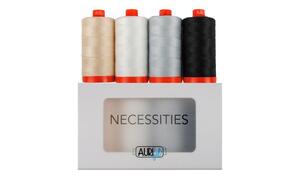Aurifil, AC50NC4, Necessities, Thread, Collection, Aurifil AC50NC4 Necessities Thread Collection, 4 Large Spools Cotton 50WT, Colors included: 2000, 2021, 2600, 2692