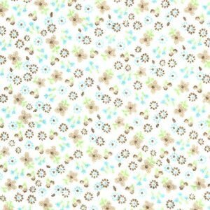 Fabric Finders 2424 Turquoise and Tan Floral Fabric – Challis Fabric