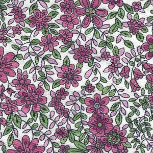 Fabric Finders 2419 Raspberry Floral Fabric