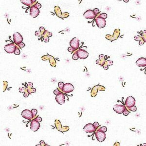 Fabric Finders 2474 Butterfly Print Fabric: Pink