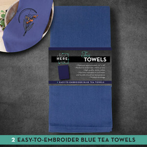 OESD TFH13553BLUE Tea Towels - Blue 2 Pack