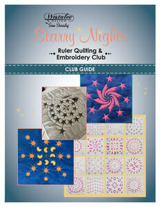 Sew Steady, Starry, Nights, Ruler, Work, and Embroidery, Club, Sew Steady Starry Nights Ruler Work Quilting Embroidery Monthly Club, 30 Templates, 10 Bonus Tools, 16 Block Pattern, 16 Collections 120 Designs, Font