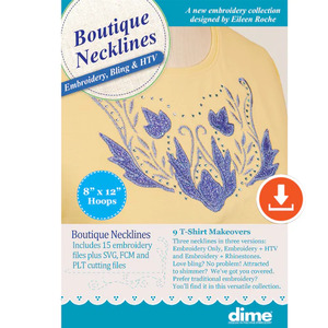Dime DZN-HTVNL-D Boutique Necklines Embroidery, Bling & HTV