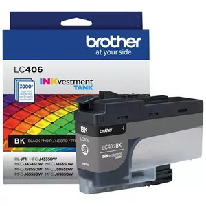 Brother LC406BKS Print Moda INKvestment Tank Standard-yield Ink, Black, Yields approx. 3,000 pages, Brother LC406BKS Print Moda INKvestment Tank Standard-yield Ink, Black, Yields approx. 3,000 pages