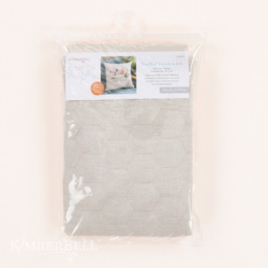 Kimberbell KDKB260 Quilted Pillow Cover Blank, Square, 19 x 19″ Oat Linen, Hexagon Quilting