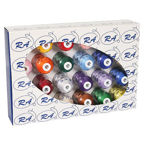 Robison Anton Best 24 Colors x 1100 Yard Cone Embroidery Thread Kit, 40wt, Choose Poly for Greater Strength (less breakage) or Rayon for More Sheen