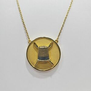 The Quilt Spot QS1004G Thimble Coin Gold Pendant