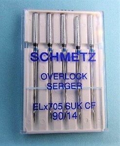 Schmetz ELX-SUKCF90 Schmetz ELX Chrome Finish Ball Point 90/14 5-pack