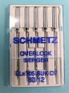 Schmetz ELX-SUKCF80 Schmetz ELX Chrome Finish Ball Point 80/12 5-pack