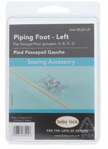 Baby Lock BLSO-LP BABYLOCK 2MM LEFT PIPING FOOT CLEAR PLASTIC CARDED BLSO