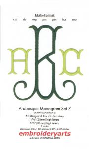 Embroideryarts Arabesque Monogram Set 7 Multi-Formattted CD