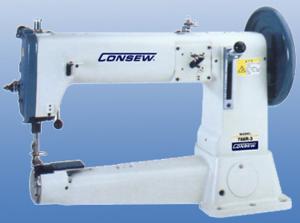 Consew 756R-3 Extra Heavy Duty, Single Needle, Cylinder Long Arm Lockstitch Machine, Lower Needle, Upper Feed & Power Stand