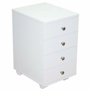 Horn 01 Four Drawer Caddie on Casters for Sewing Embroidery Quilting Crafting, Choose White or Sunset Maple, Dimensions: 13 3/4"W x 16 3/4"D x 23 3/4