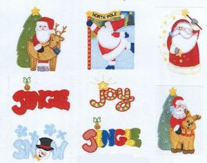 Sew Many Designs Jingle All The Way Applique Santa Reindeer Candy CaneSnow