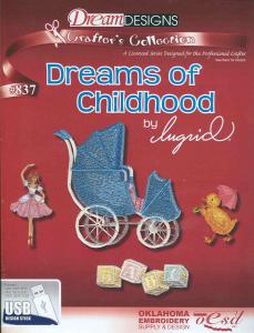 OESD # 837 Dreams Of Childhood Designs Preprogrammed By Ingrid USB Stick, in ART, PES, PCS, DST, HUS, JEF, XXX, SEW, EXP Formats