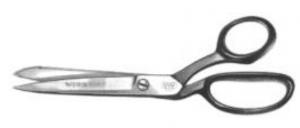 Wiss W28, 8" Inch, Inlaid, Bent Trimmer, (offset handles), Pattern Scissor, Shears, Cut Length: 3 3/4", Hot drop-forged, nickel plated blades, black handle
